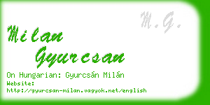 milan gyurcsan business card